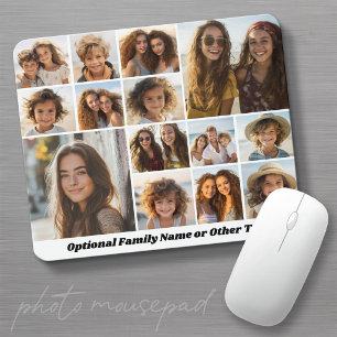 14 Foto-Collage - Modernes Minimal Weiß Mousepad