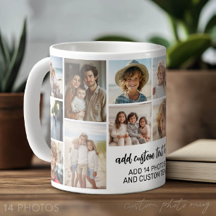 14 Foto-Collage-Raster - 2 Textfelder - schwarz we Kaffeetasse