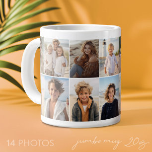 14-Foto-Collage-Raster - minimalistisch modernes W Jumbo-Tasse