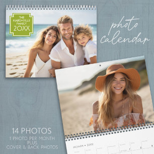 14 Foto-Vollabdeckung - modernes minimalistisches Kalender