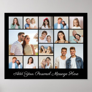 14 FotoCollage Fügen Sie Ihren eigenen Gruß hinzu Poster