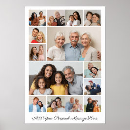 14 FotoCollage Fügen Sie Ihren eigenen Gruß hinzu Poster
