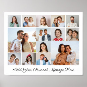 14 FotoCollage Fügen Sie Ihren eigenen Gruß hinzu Poster