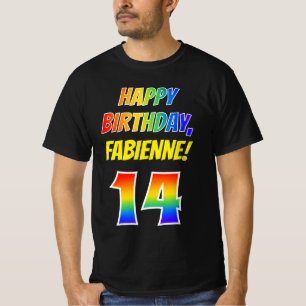 14. Geburtstag — Bold, Fun, Rainbow 14, Individuel T-Shirt