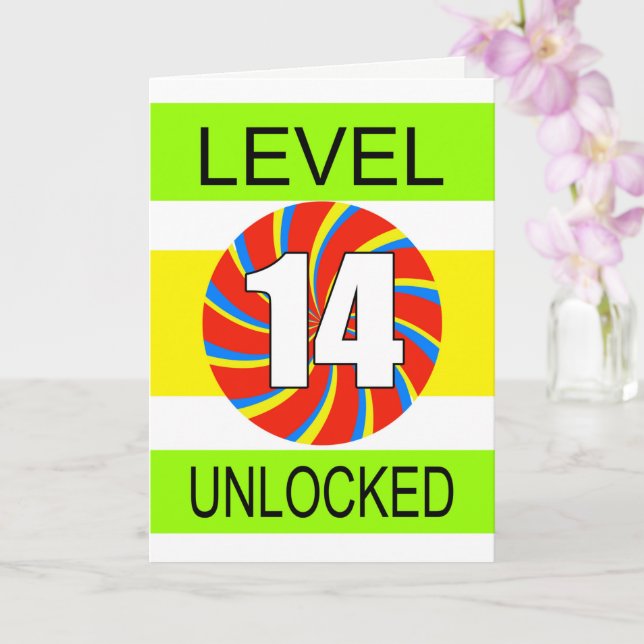 14. Geburtstag Computer Gamer Karte (Orchidee)