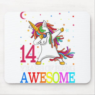 14. Geburtstag Dabbing Einhorn Party Geschenk 14 J Mousepad