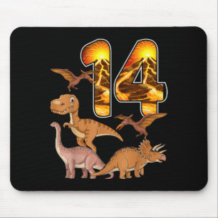 14. Geburtstag Dinosaurier T-rex 14 Jahre alter Ge Mousepad
