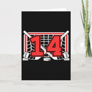 14. Geburtstag Eishockey 14 Jahre alter Eishockeys Karte