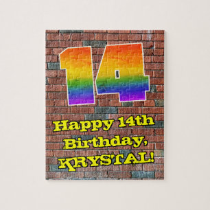 14. Geburtstag: Fun Graffiti-Inspiriert Regenbogen Puzzle