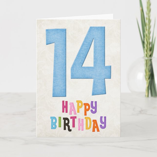 14. Geburtstag Happy Birthday Card Design 4 Karte (Vorderseite)