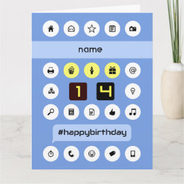 14. Geburtstag hinzufügen Name Computing personali Karte