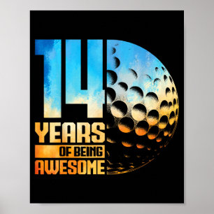14. Geburtstag Jungen Golfspieler Golf 14 Jahre al Poster
