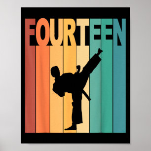 14. Geburtstag Karate Taekwondo Thema 14 Jahre alt Poster