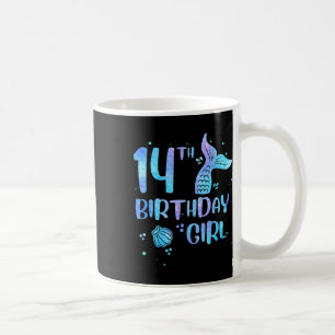 14. Geburtstag Mädchen Meerjungfrau 14. Kleinkinde Kaffeetasse