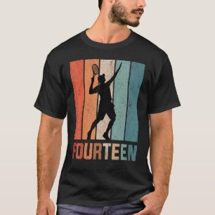 14. Geburtstag Retro Tennis Spieler 14 Jahre alt 4 T-Shirt