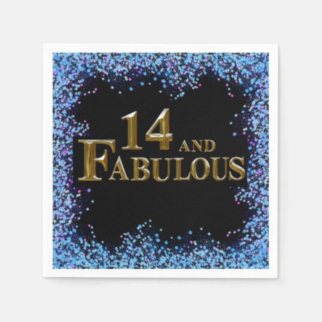 14. Geburtstag  Serviette (Vorderseite)