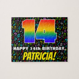 14. Geburtstag — Spaß, farbenfrohe Musiksymbole & Puzzle