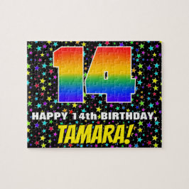 14. Geburtstag — Spaß, farbenfrohe Sternenweltenmu Puzzle
