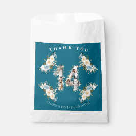 14. Geburtstagsfeier Blume Aquamarines FotoCollage Geschenktütchen