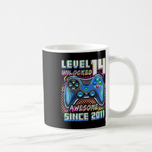14. Geburtstagskind Level 14 Gamer 14-jähriges Vid Kaffeetasse