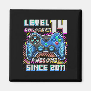 14. Geburtstagskind Level 14 Gamer 14-jähriges Vid Magnet