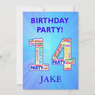 14. Geburtstagsparty Einladung einen Namen hinzufü