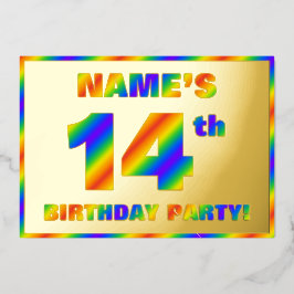 14. Geburtstagsparty — Spaß, Regenbogenspektrum "1 Folieneinladung