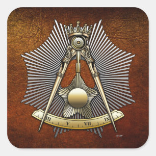 14. Grad: Grand Elect Mason Quadratischer Aufkleber