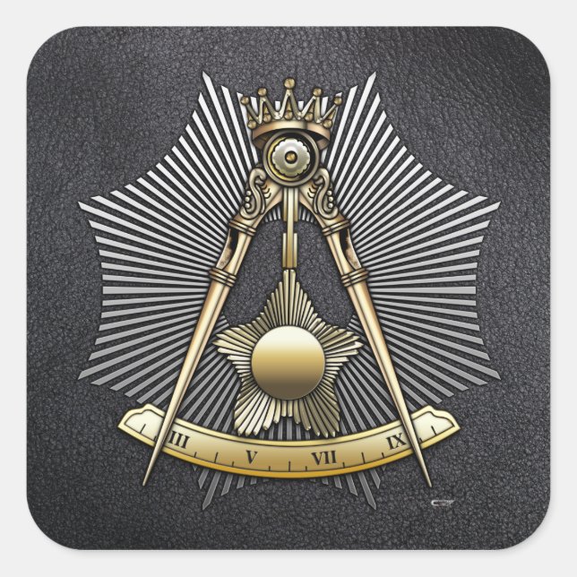 14. Grad: Grand Elect Mason Quadratischer Aufkleber (Vorderseite)