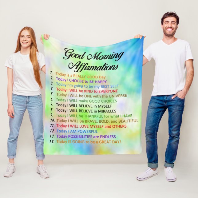 14 Gute Morgennachweise - positives Denken Fleecedecke (Beispiel)