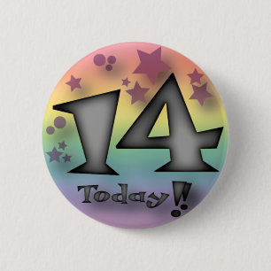 14 heute Abzeichen Button