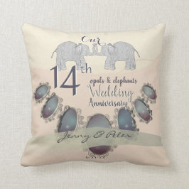 14. Hochzeit-Anniversary-Opal & Elefanten Kissen