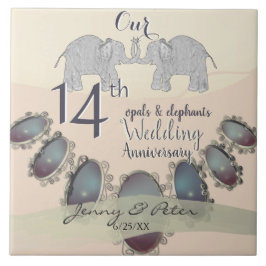 14. Hochzeitopfer und Elefanten Fliese