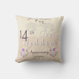 14. Hochzeitsjubiläum Kissen