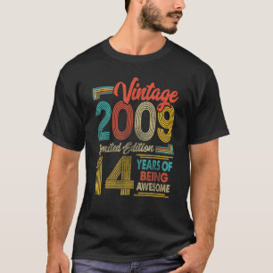 14 Jahre alt Geboren im Jahr 2009 Vintag 14. Gebur T-Shirt