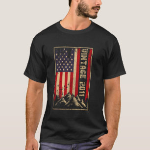 14 Jahre alt Vintag 2011 Amerikanische Flagge 14.  T-Shirt