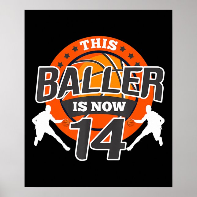 14 Jahre alter Basketball Kind Gift Son Poster (Vorne)