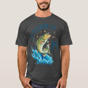 14 Jahre alter Fischfang Geburtstag 14. Bassfisch T-Shirt