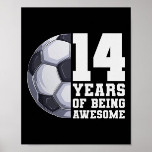 14 Jahre Awesome Boys Fußball 14. Geburtstag Poster