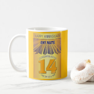 14 Jahre Nüchternheitsjubiläum Golden Ray 12-Sch Kaffeetasse