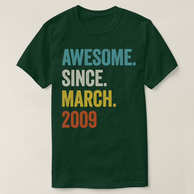 14 Jahre Phantastisch Seit März 2009 14. Geburtsta T-Shirt (Design vorne)