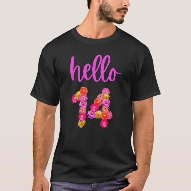 14-jährige Blume Hallo 14 ist mein 14. T-Shirt (Vorderseite)
