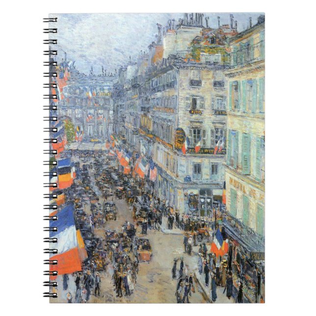 14. Juli, Rue Daunou von Childe Hassam Notizblock (Vorderseite)