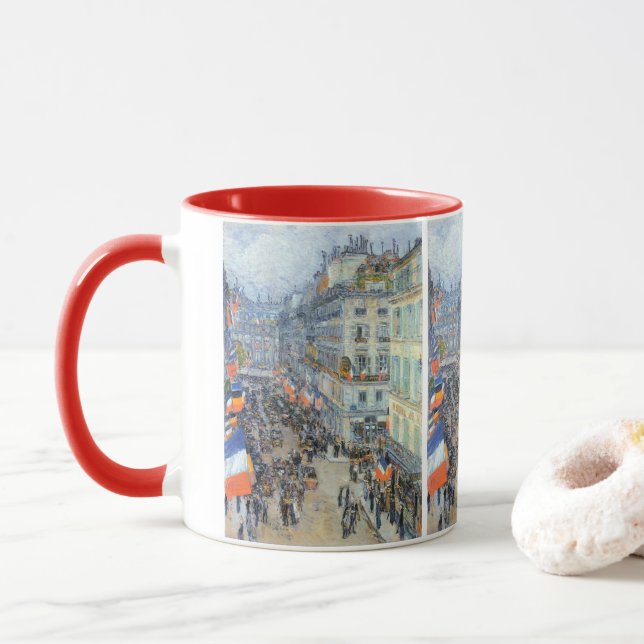 14. Juli, Rue Daunou von Childe Hassam Tasse (Mit Donut)
