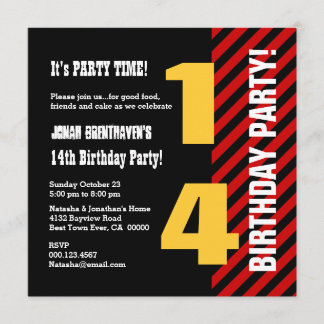 14 oder jedes Teenager Jahr Geburtstag Moderne Str Einladung