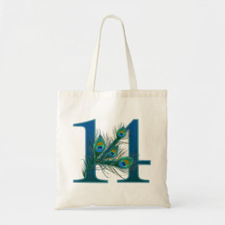 14 Pfauenfeder-Jubiläum Elegant Tragetasche