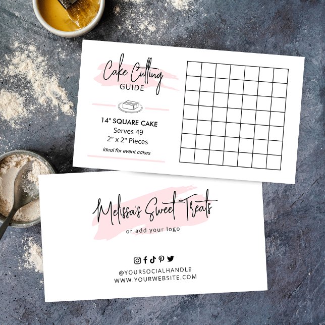 14" Square Cake Cutting Guide 2x2 Party Servings Begleitkarte (14 inch square cake cutting guides for event or birthday cakes)