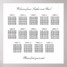 14 Tabelle Elegantes Minimalistisches Sitzdiagramm Poster