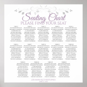 14 Tabelle Lila & grau Hochzeitstabelle Poster