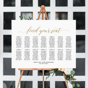 14 Tische Elegante Sitzordnung Suchen Sie Ihren Pl Poster